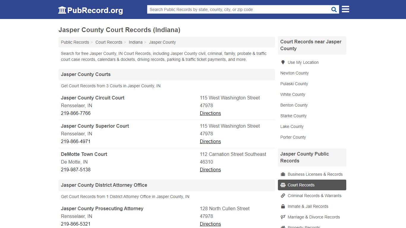 Free Jasper County Court Records (Indiana Court Records)