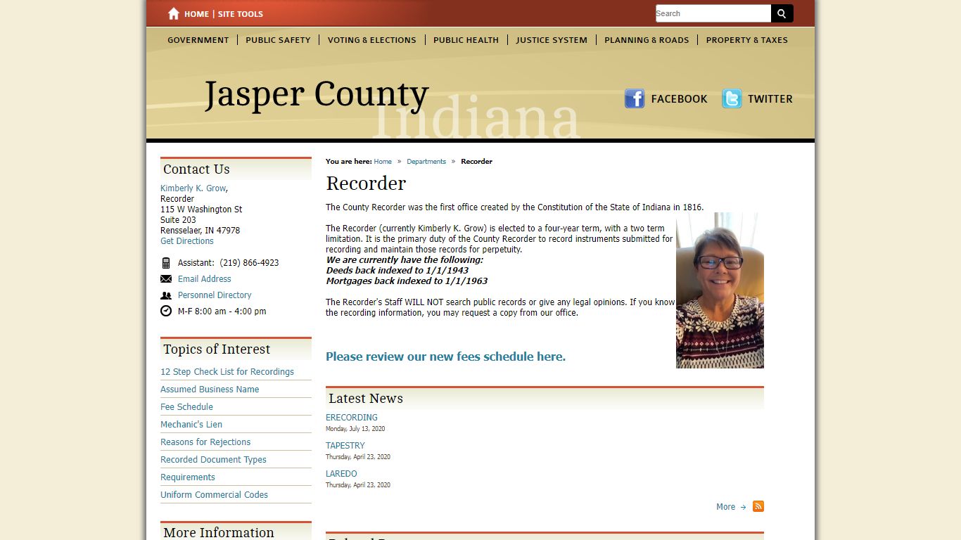 Recorder / Jasper County, Indiana
